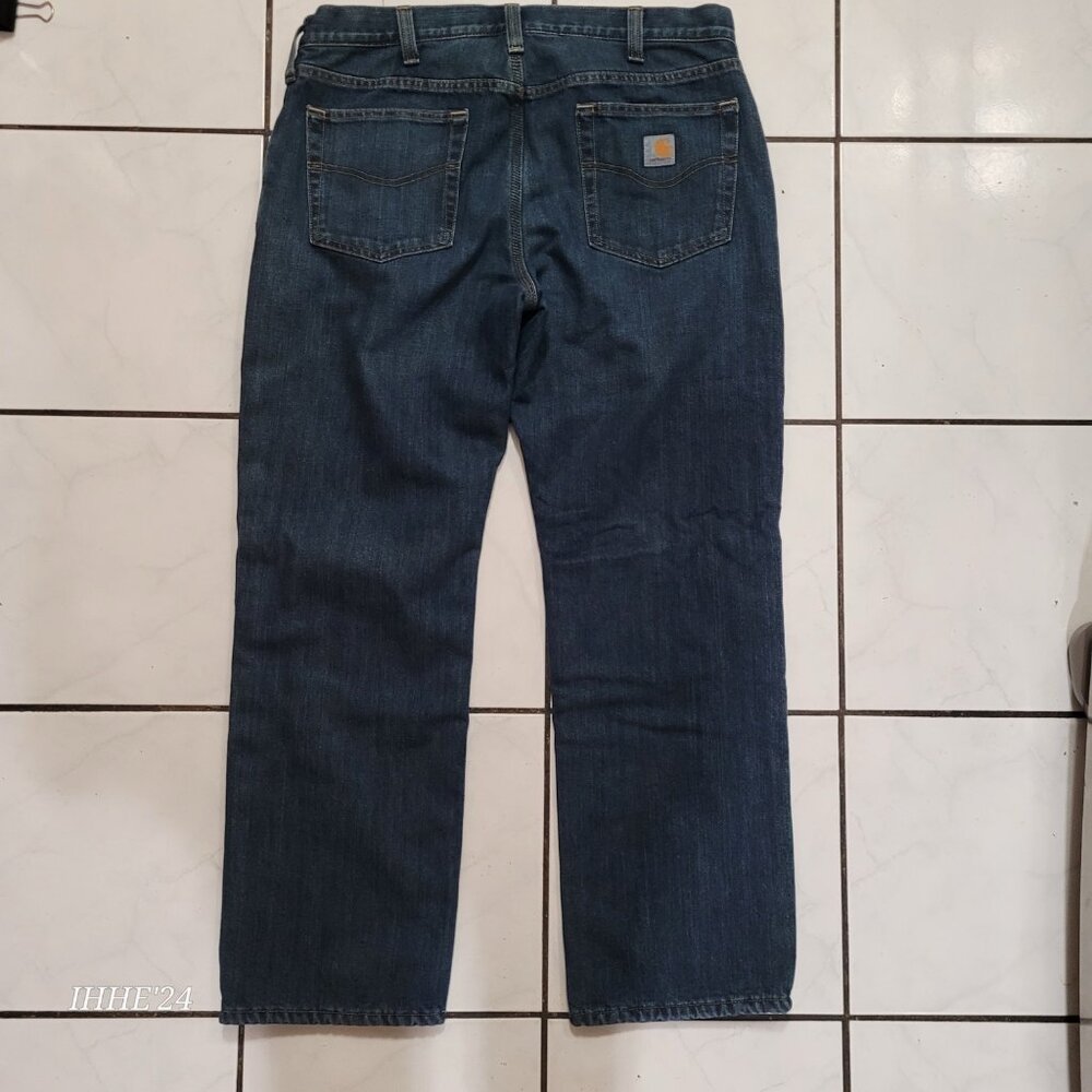 Carhartt Mens Relaxed Fit Jeans 36x30 Blue Denim Built-In Warm - Picture 2 of 12